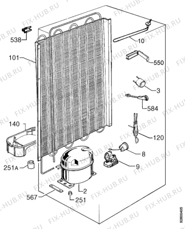 Взрыв-схема холодильника Zanussi ZD24/7R1 - Схема узла Cooling system 017